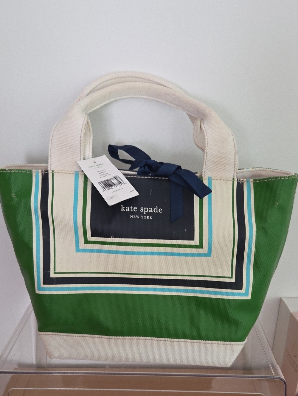 kate spade NWT Tracy Bucket Copenhagen Greenmulti Canvas Tote